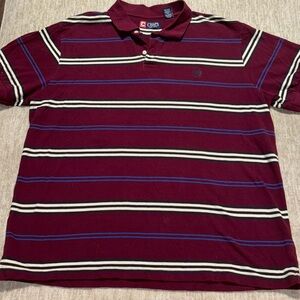 Chaps XXL polo burgundy cream navy Men's 2X 100 % cotton